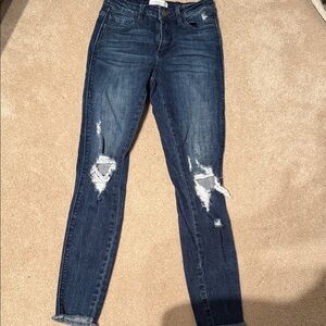 Pink Lily Midnight Blue Ripped Skinny Jeans